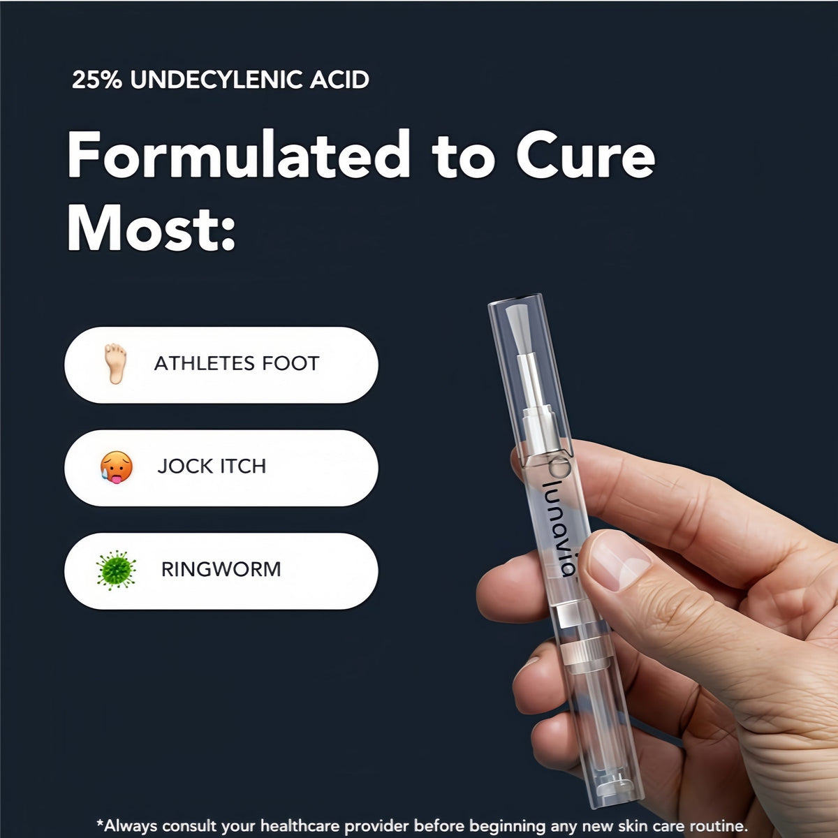 lunavia™ Antifungal Pen - 25% Undecylenic Acid-3-PackTwist Pen